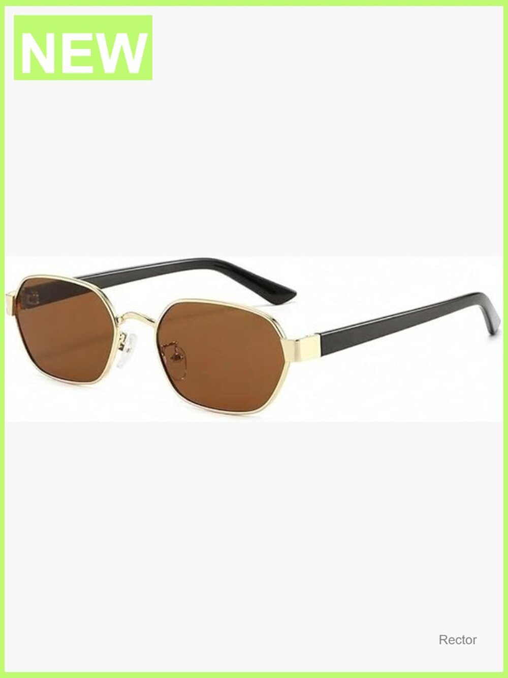 Retro Rectangle 90s Sunglasses, Trendy Narrow Hexagon Square Shades